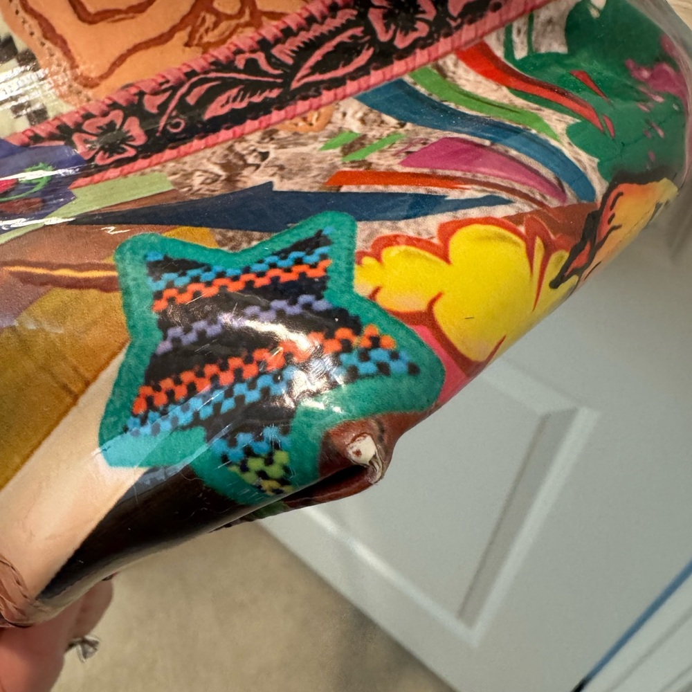 Consuela Multicolor Patchwork Tote with Striped H… - image 7